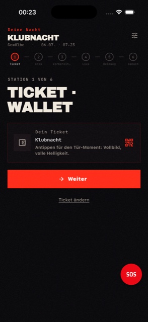 THE KEY, Wallet: das importierte Ticket als Karte, Antippen für den Tür-Moment